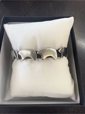 Sterling Silver Bear Link Bracelet - Silver